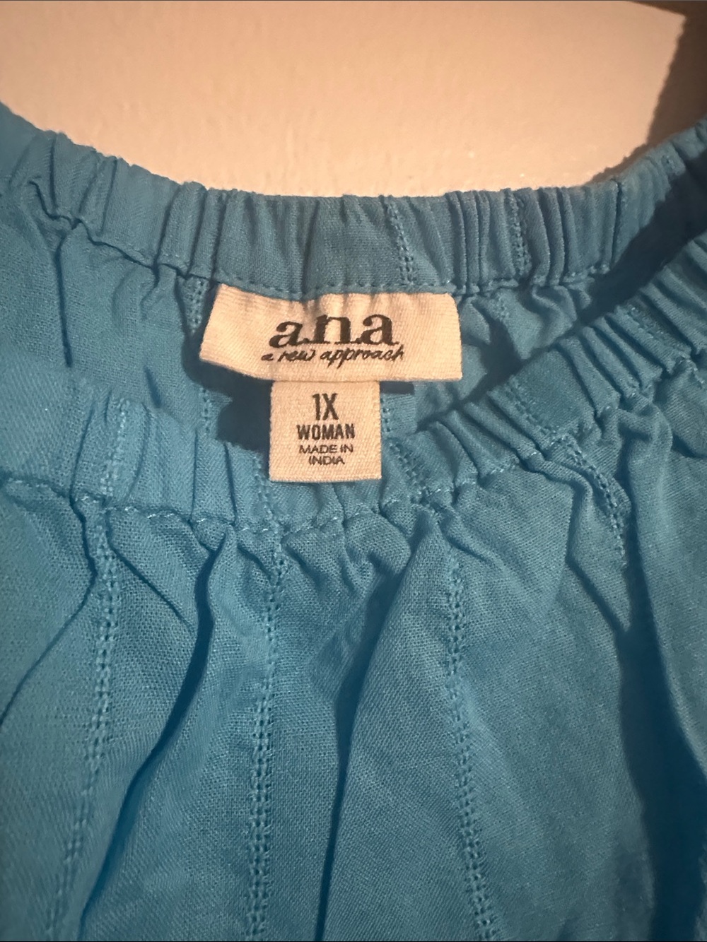 a.n.a Turquoise Blue Peasant Tunic Top - Picture 2 of 3